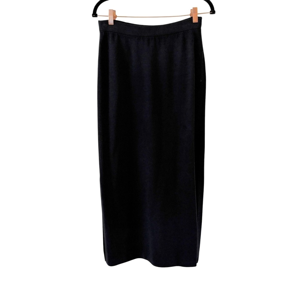 St. John Collection Knit Pencil Skirt Womens 6 Black Santana Knit Old Money